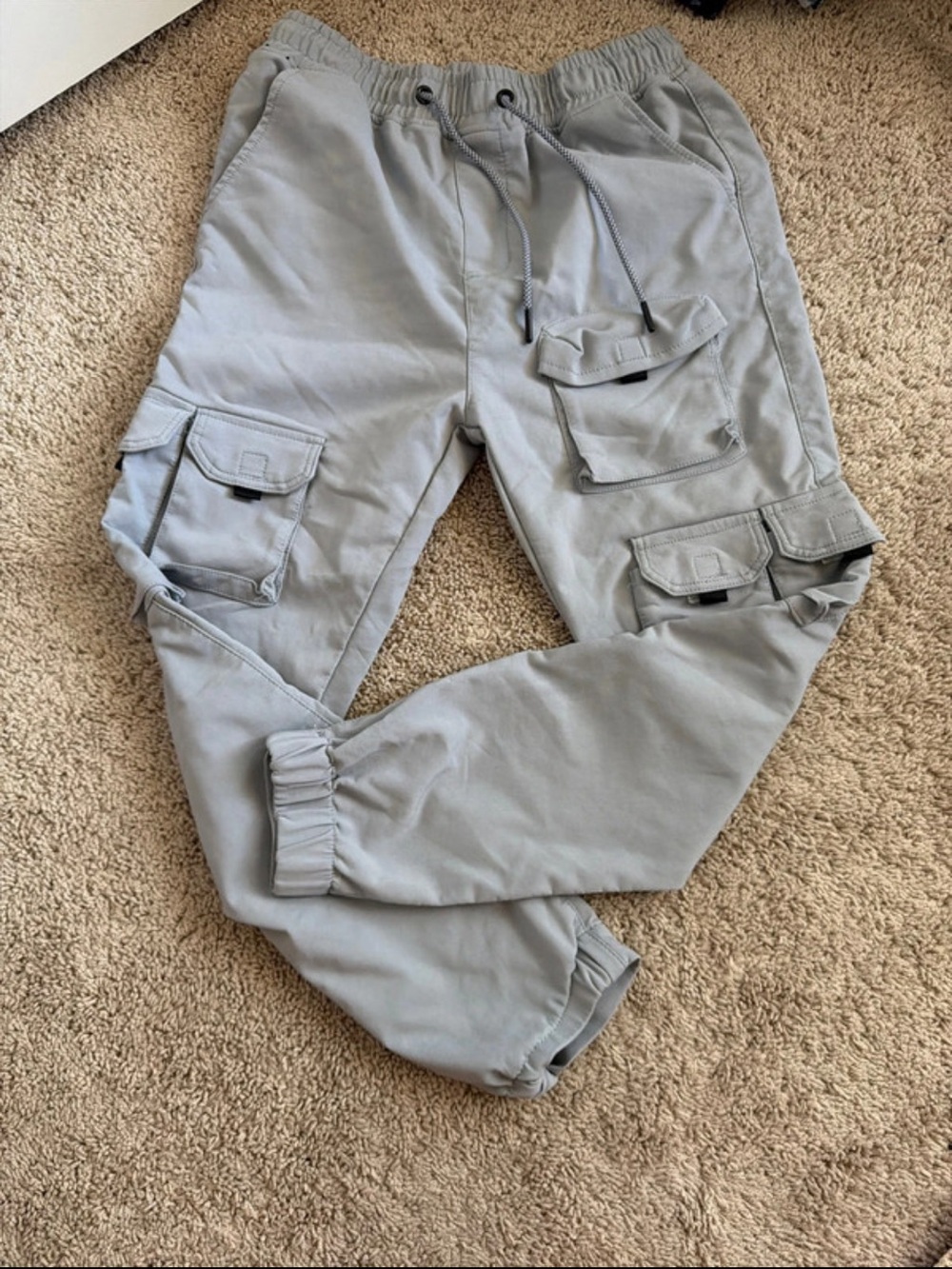 Pipeline men’s  Light Gray Cargo Jogger Pants - Casual Utility Style Large
